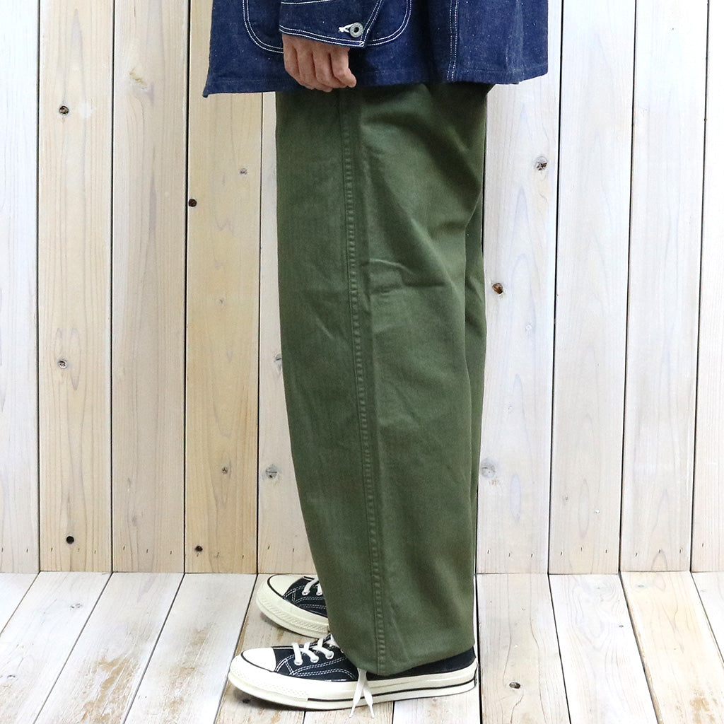orSlow : WIDE FIT FRENCH WORK PANTS (ARMY GREEN) (03-5011-76)