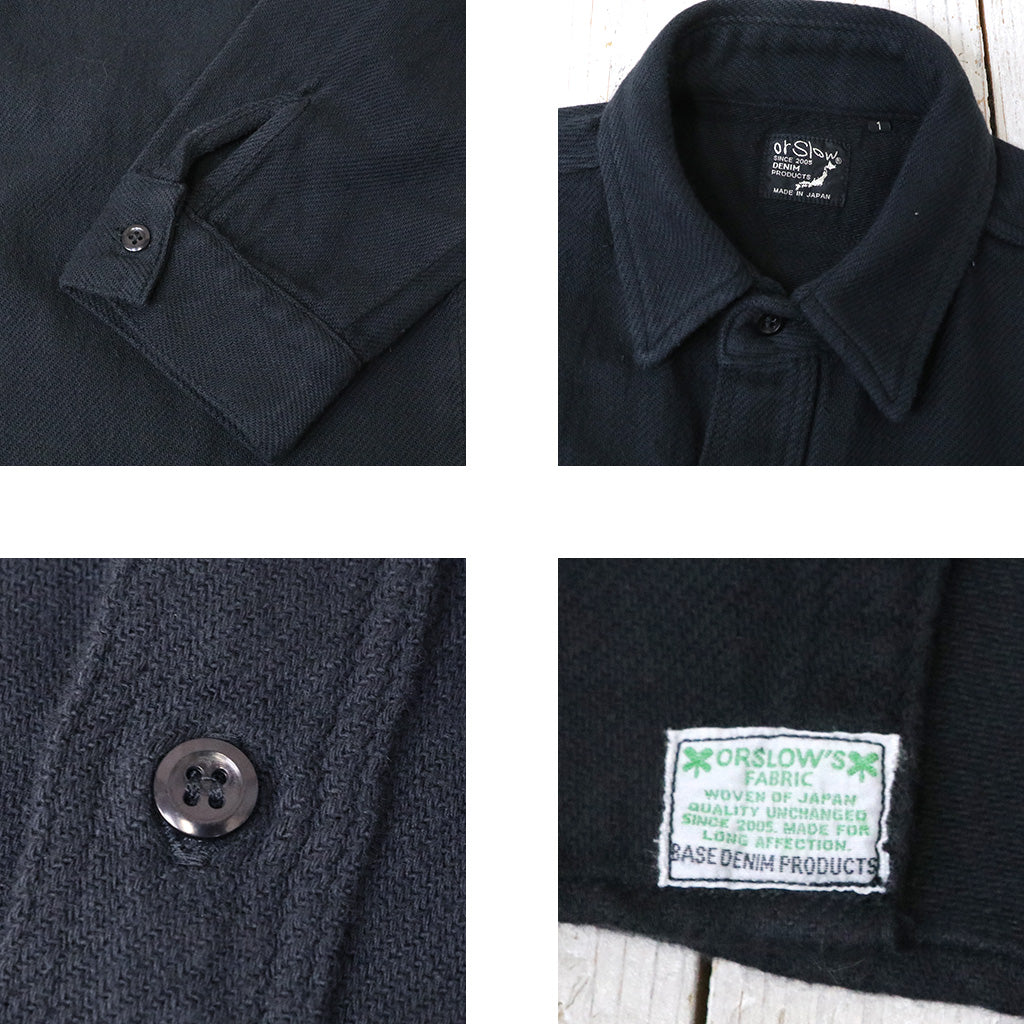 orSlow『VINTAGE FIT BLACK FLANNEL SHIRT』(BLACK)