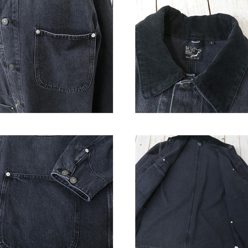 orSlow『RELAX FIT COVERALL』(BLACK DENIM STONE)