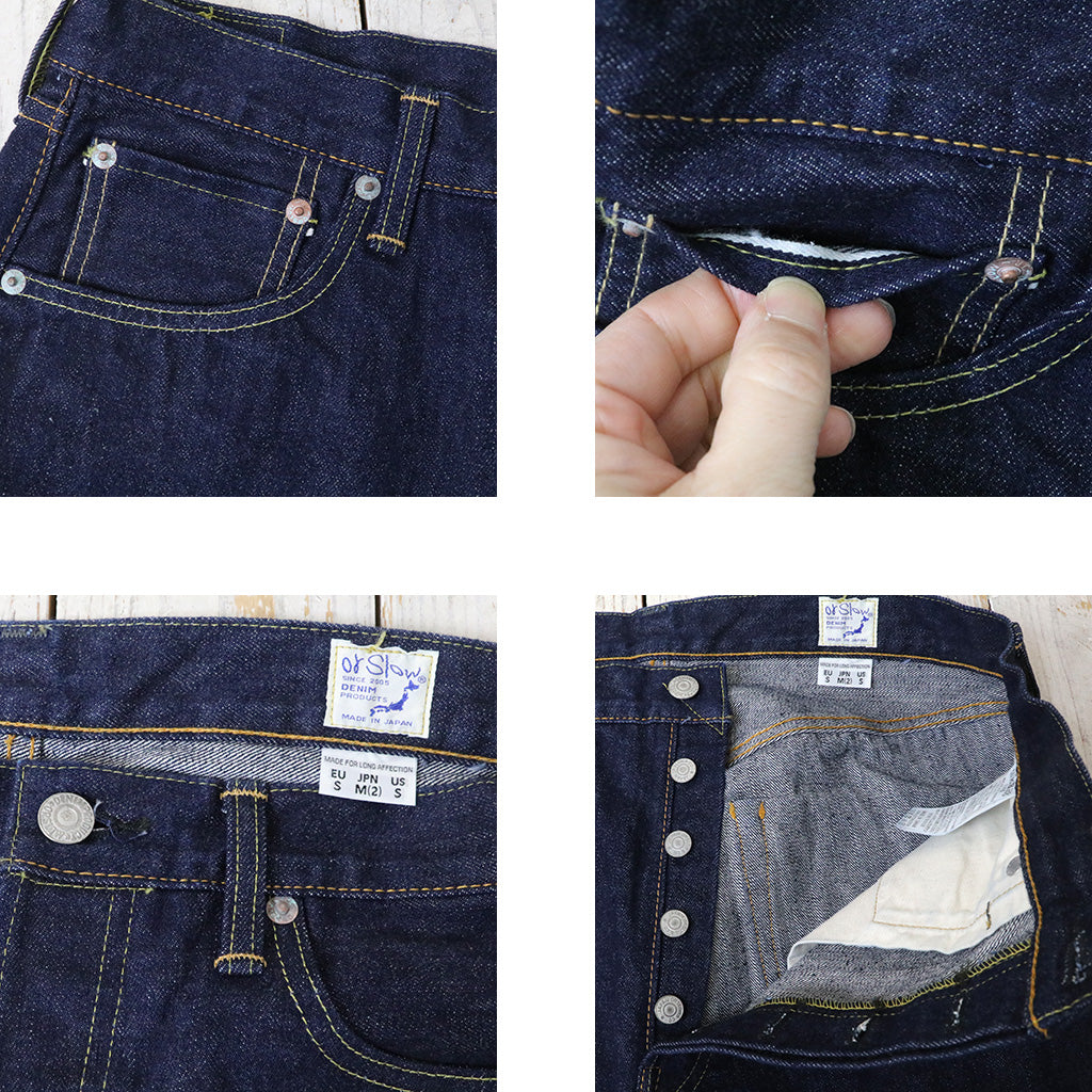 orSlow : SHORT LENGTH 105 STANDARD SELVEDGE DENIM (ONE WASH) (01-1050SL-81)