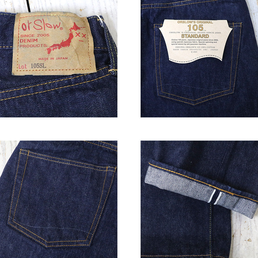 orSlow : SHORT LENGTH 105 STANDARD SELVEDGE DENIM (ONE WASH) (01-1050SL-81)