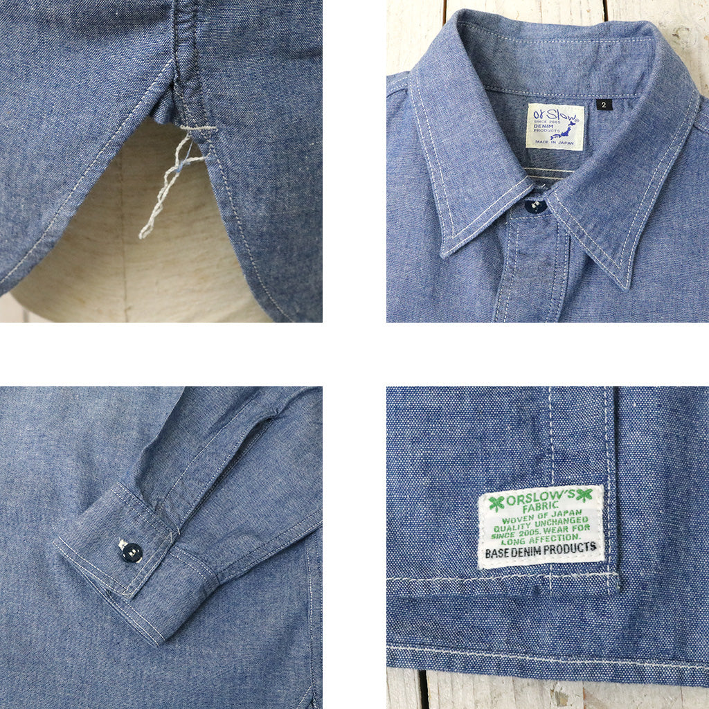 orSlow : RELAX FIT CHAMBRAY WORK SHIRT (CHAMBRAY) (01-8270-84)