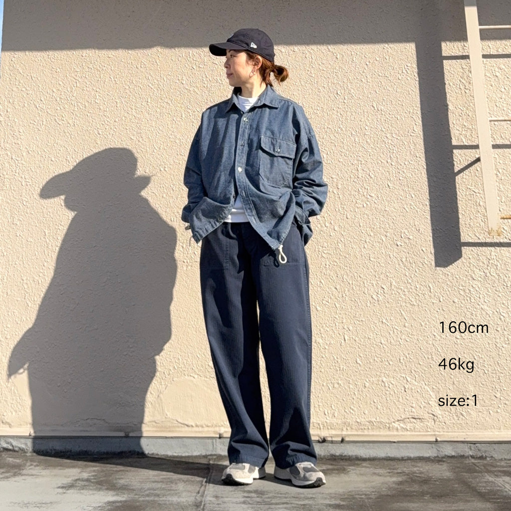 orSlow : HERRINGBONE SUMMER FATIGUE PANTS (NAVY)