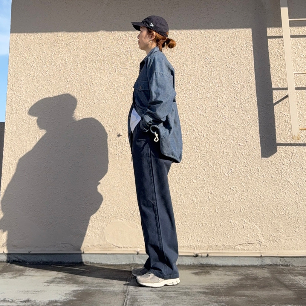 orSlow : HERRINGBONE SUMMER FATIGUE PANTS (NAVY)