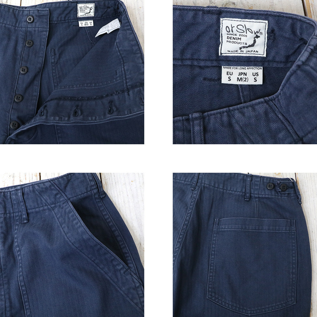 orSlow : HERRINGBONE SUMMER FATIGUE PANTS (NAVY)