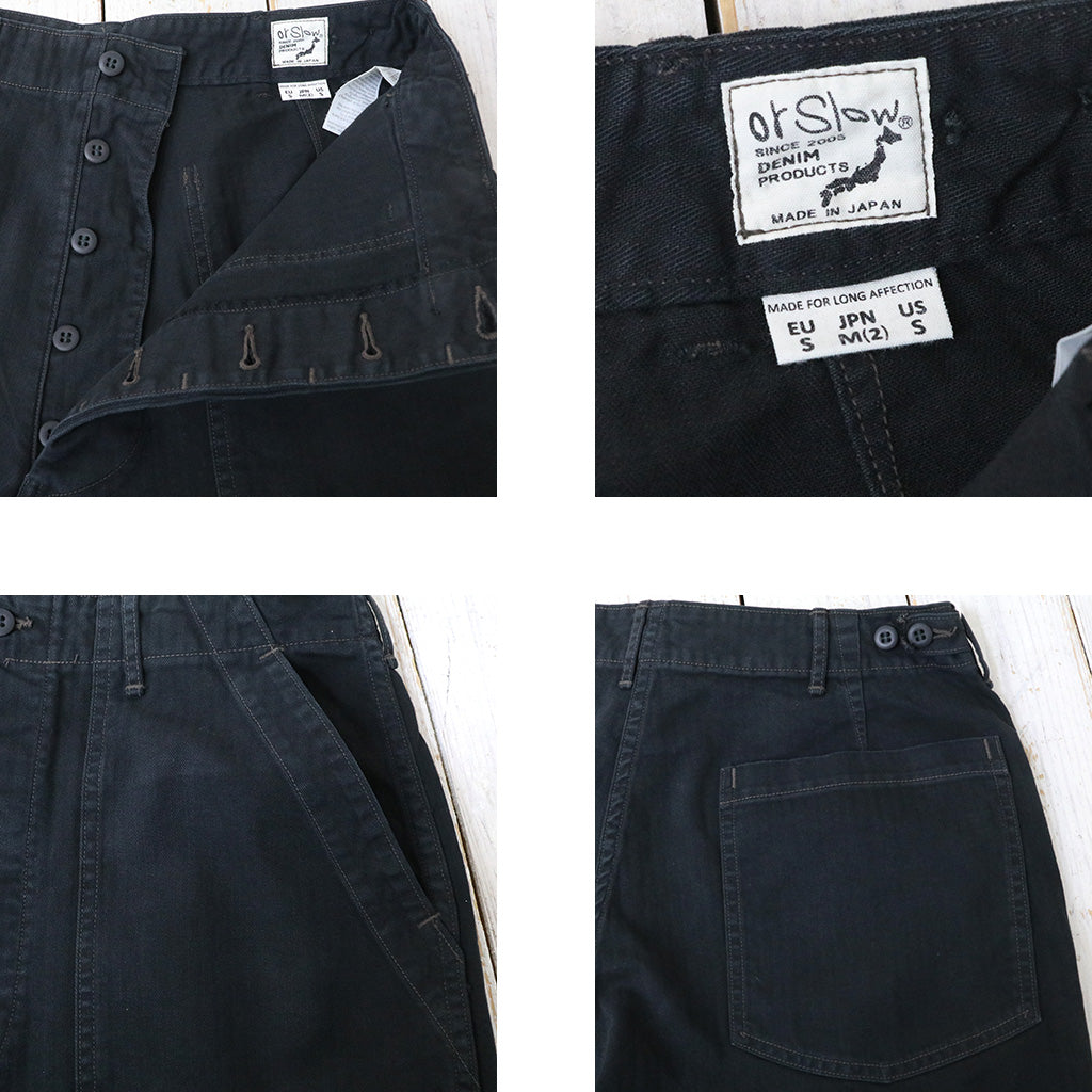 orSlow : HERRINGBONE SUMMER FATIGUE PANTS (BLACK)