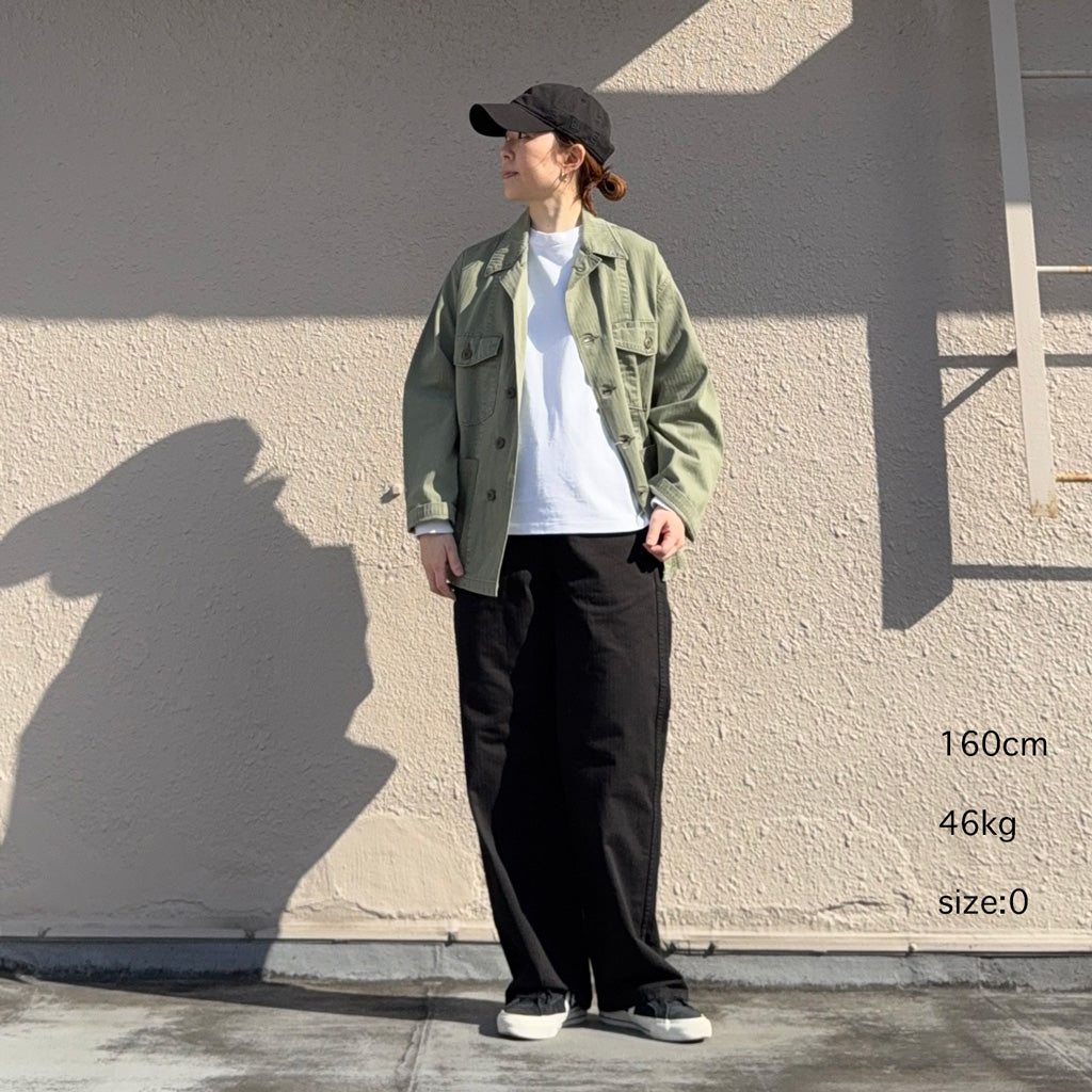 orSlow : WIDE FIT FRENCH WORK PANTS (BLACK)