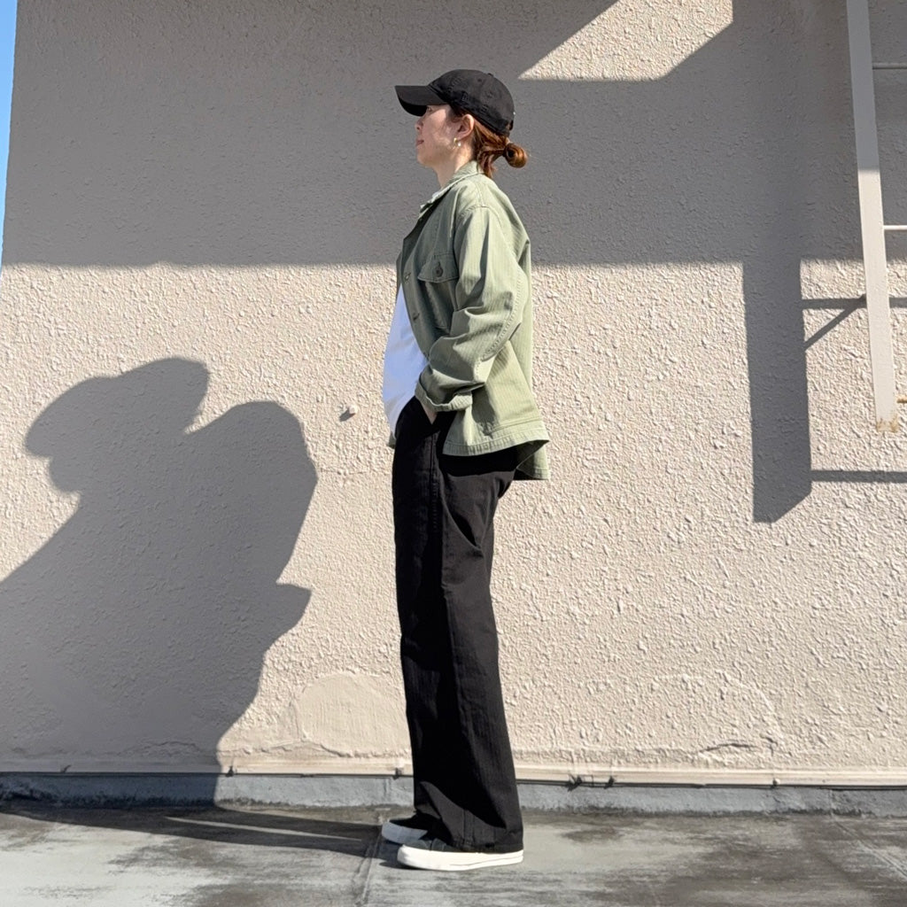 orSlow : WIDE FIT FRENCH WORK PANTS (BLACK)