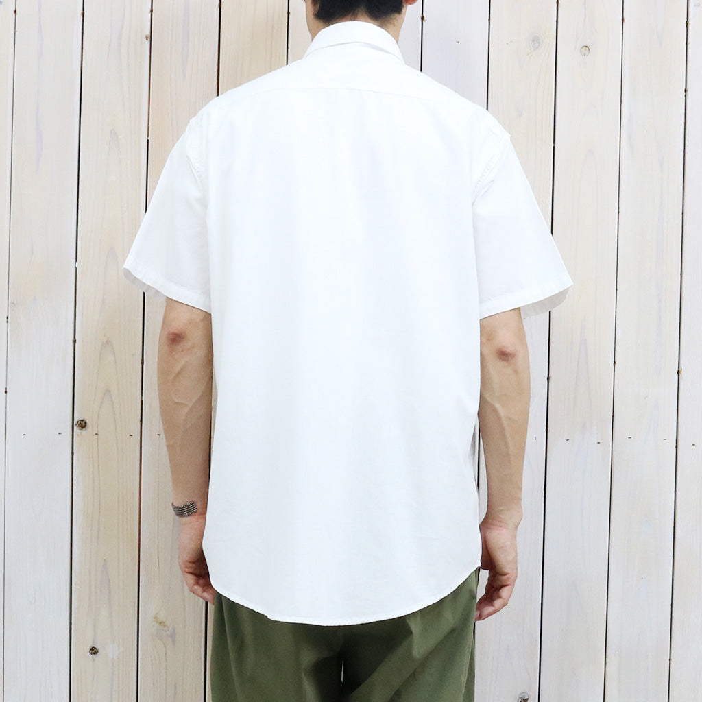 orSlow : SHORT SLEEVE WHITE CHAMBRAY WORK SHIRT WITH FLAP POCKET (WHITE)