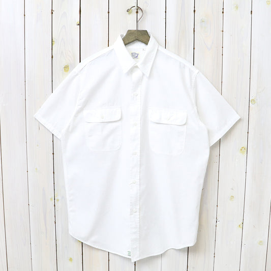 orSlow : SHORT SLEEVE WHITE CHAMBRAY WORK SHIRT WITH FLAP POCKET (WHITE)