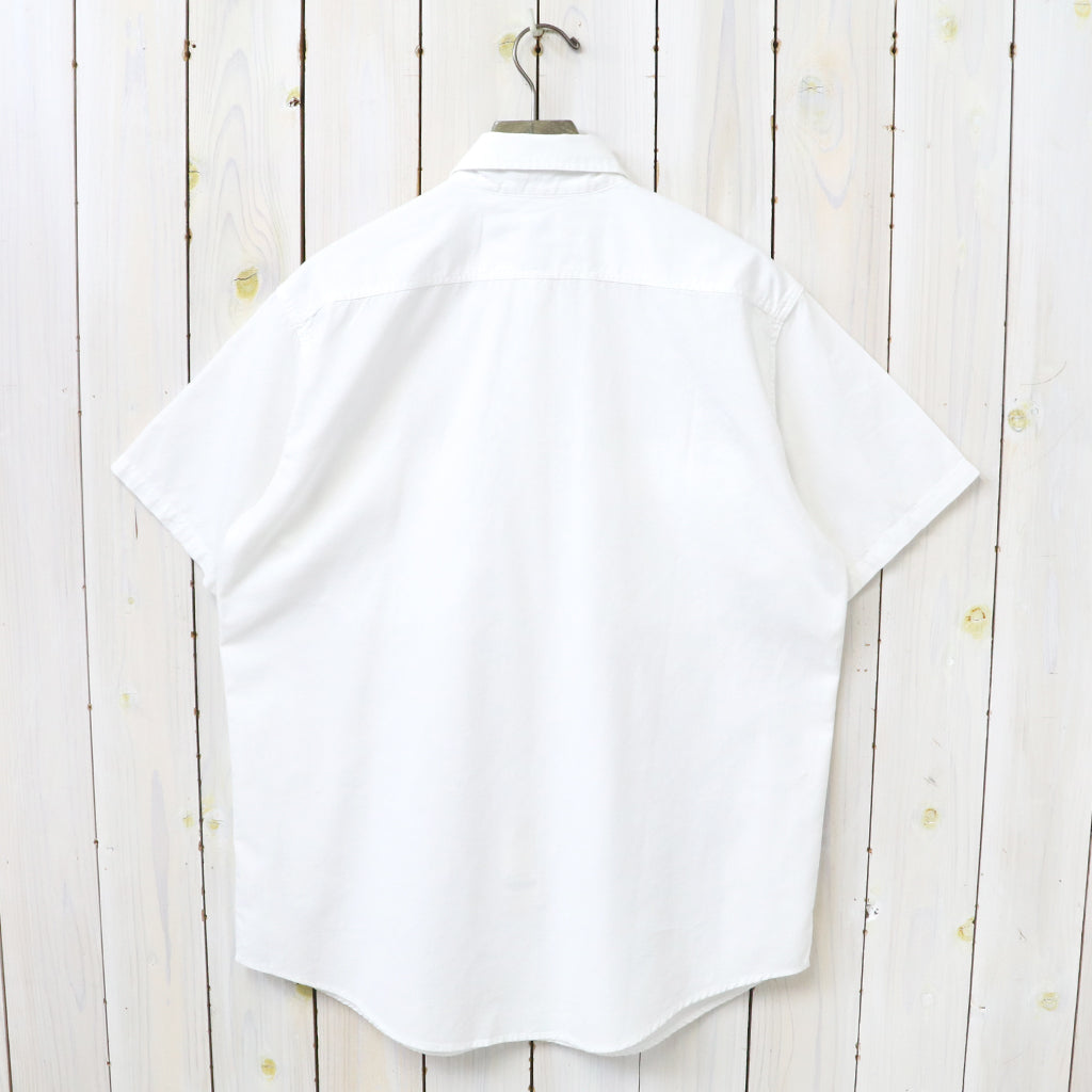 orSlow : SHORT SLEEVE WHITE CHAMBRAY WORK SHIRT WITH FLAP POCKET (WHITE)