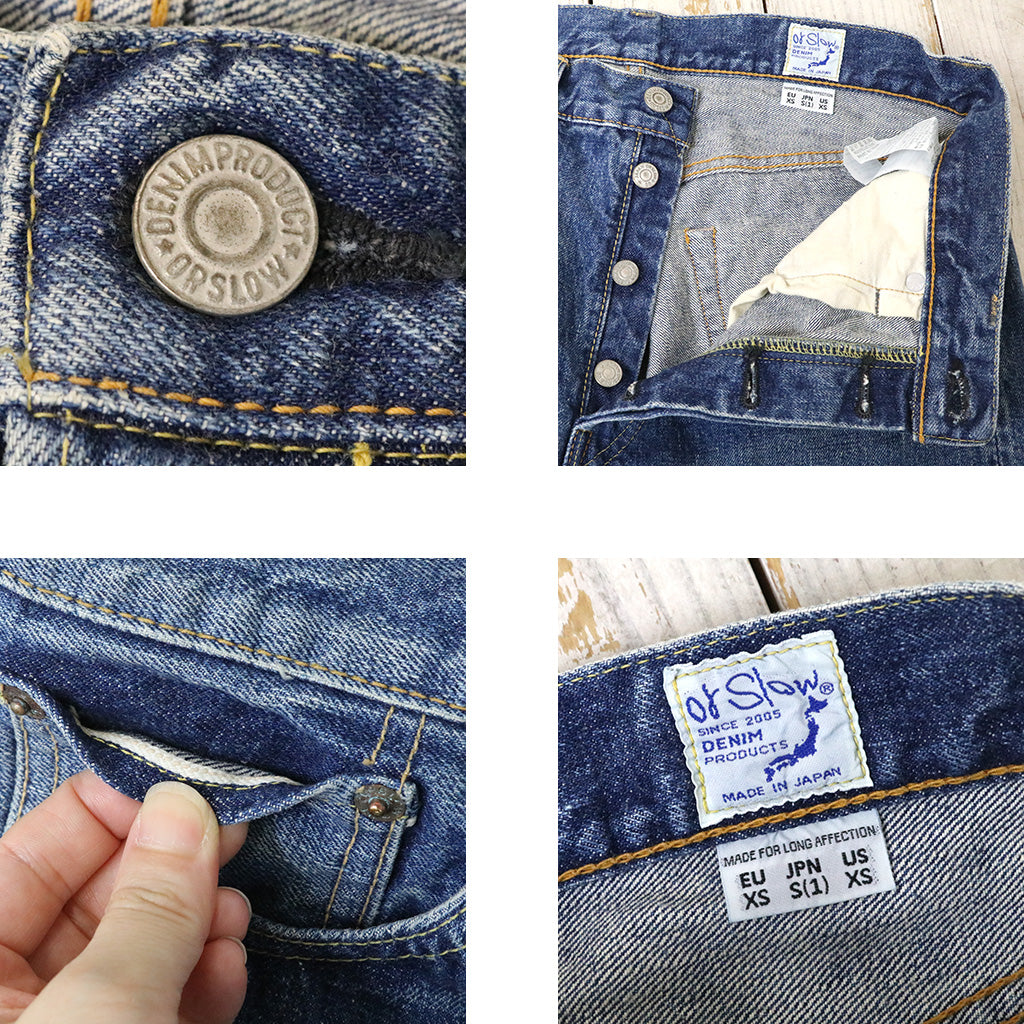 orSlow : SHORT LENGTH 105 STANDARD SELVEDGE DENIM (2YEAR WASH) (01
