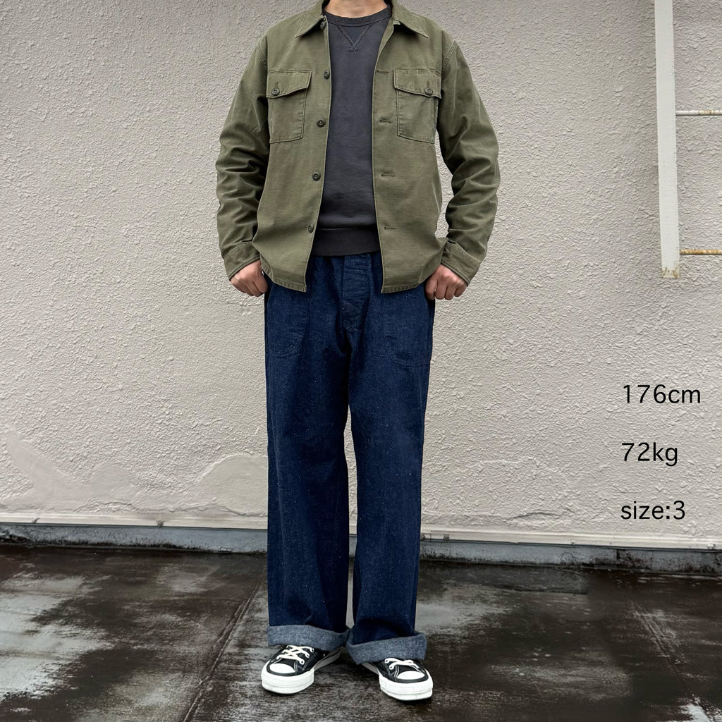 orSlow : WIDE FIT US NAVY DENIM UTILITY PANTS (ONE WASH) (01-V5130-81)