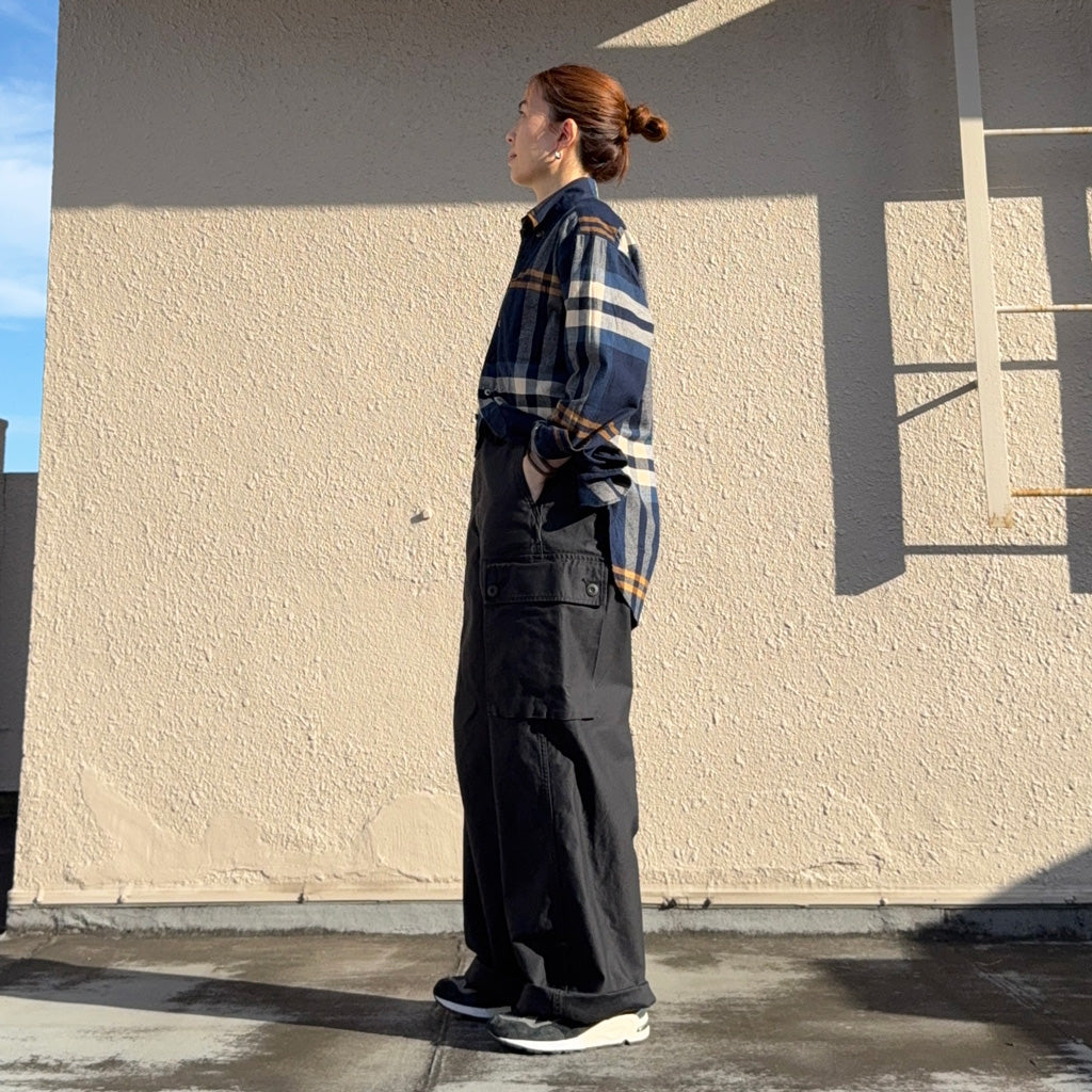 orSlow : WIDE FIT CARGO PANTS (NAVY)