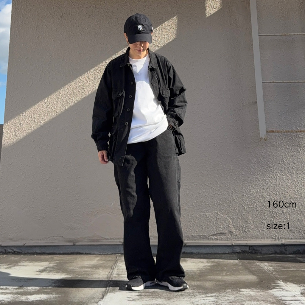 orSlow : DAD'S FIT OXFORD PAINTER PANTS (BLACK)