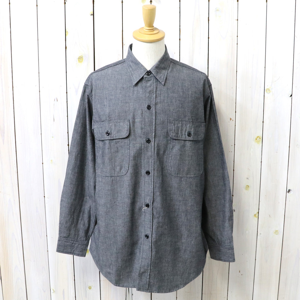 orSlow : BLACK CHAMBRAY WORK SHIRT (BLACK)