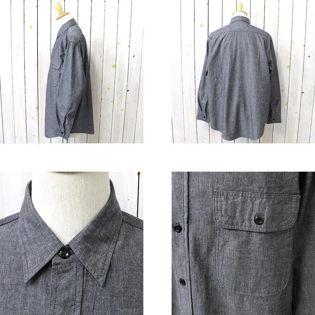 orSlow : BLACK CHAMBRAY WORK SHIRT (BLACK)