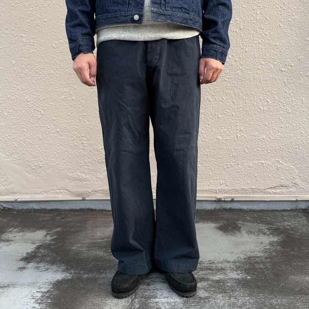 orSlow : USMC HERRINGBONE WIDE FIT UTILITY TROUSERS (BLACK)