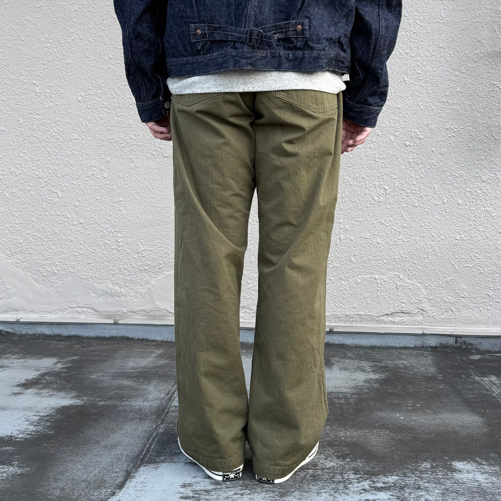 orSlow : HERRINGBONE VINTAGE FIT FATIGUE PANTS (ARMY GREEN)