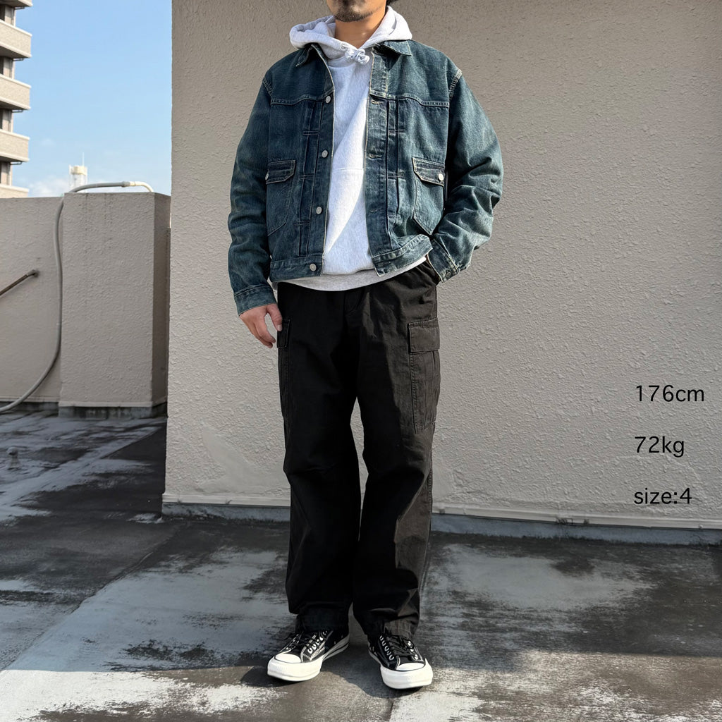 orSlow : STONE BLACK VINTAGE FIT 6 POCKETS CARGO PANTS (BLACK STONE)