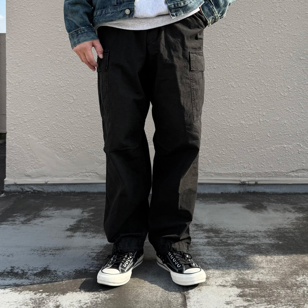 orSlow : STONE BLACK VINTAGE FIT 6 POCKETS CARGO PANTS (BLACK STONE)