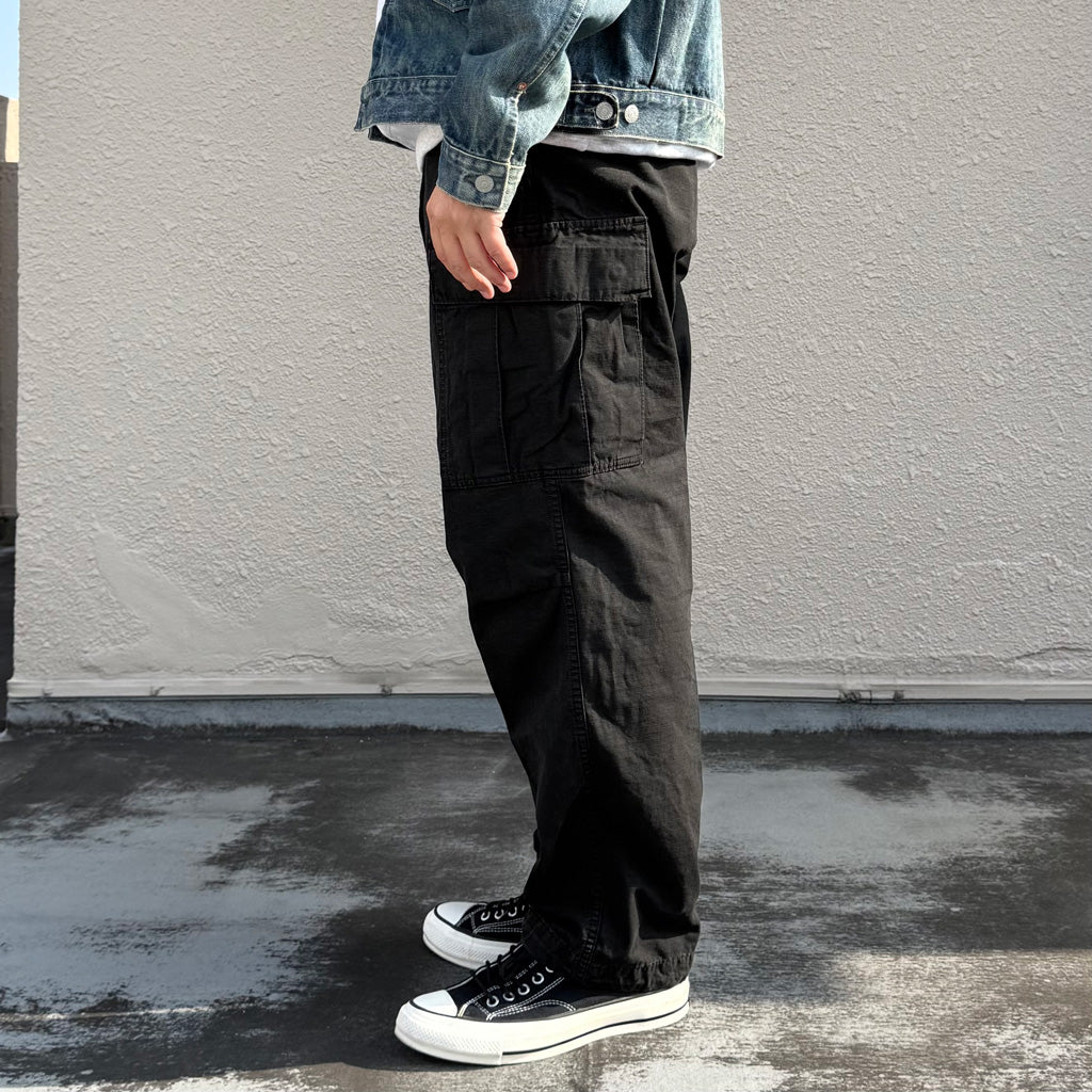 orSlow : STONE BLACK VINTAGE FIT 6 POCKETS CARGO PANTS (BLACK STONE)