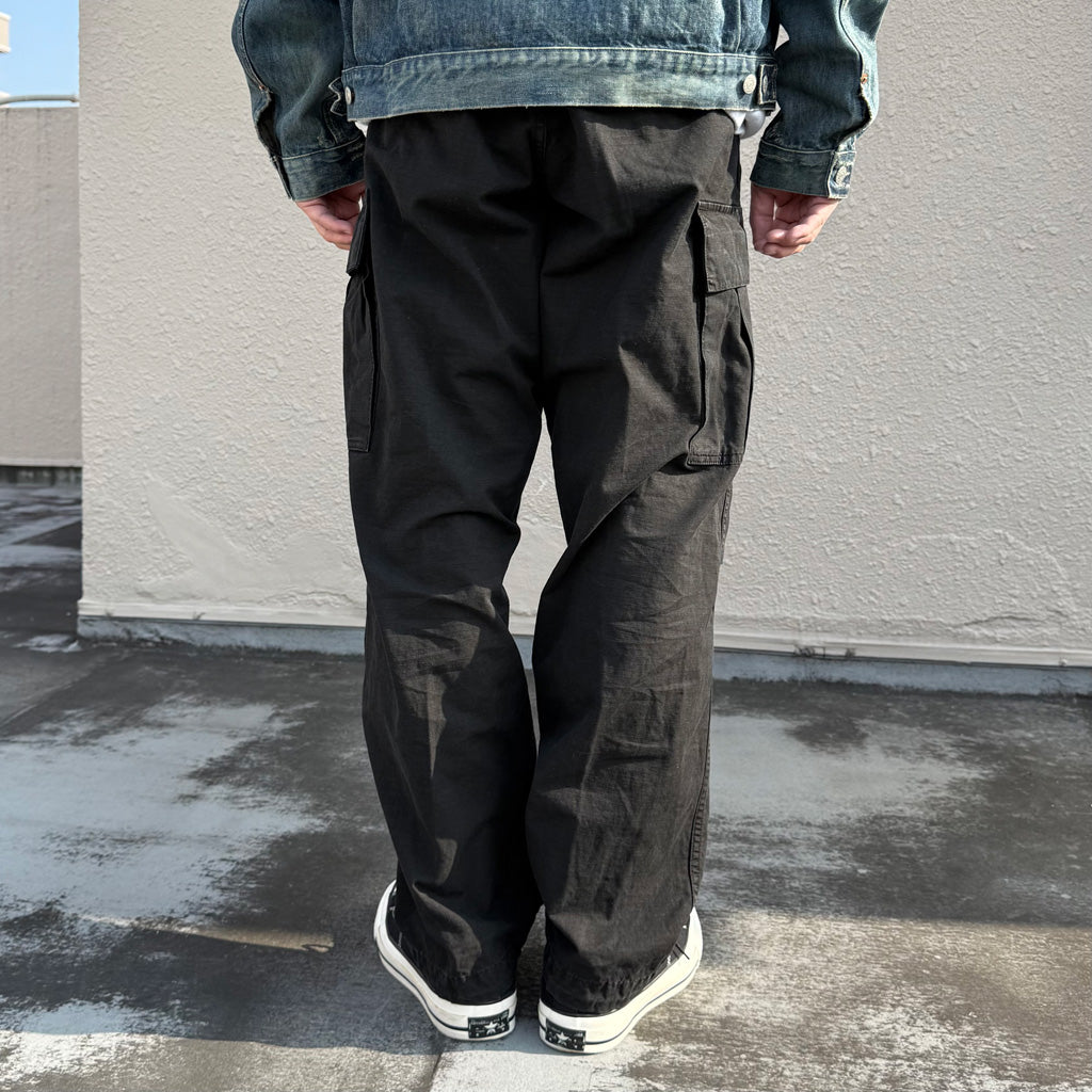 orSlow : STONE BLACK VINTAGE FIT 6 POCKETS CARGO PANTS (BLACK STONE)