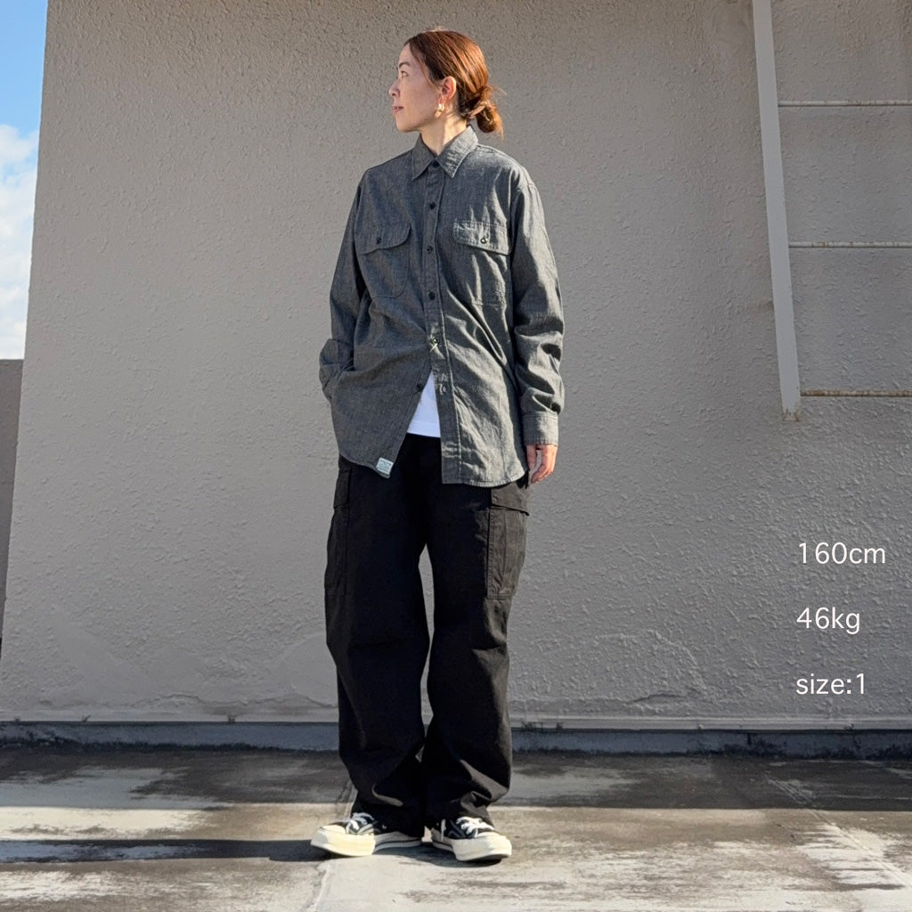 orSlow : STONE BLACK VINTAGE FIT 6 POCKETS CARGO PANTS (BLACK STONE)