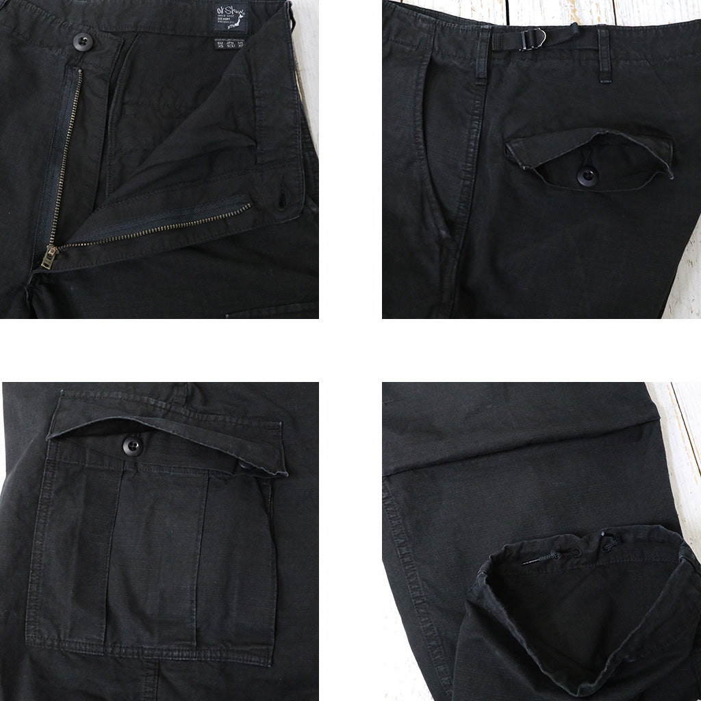 orSlow : STONE BLACK VINTAGE FIT 6 POCKETS CARGO PANTS (BLACK STONE)