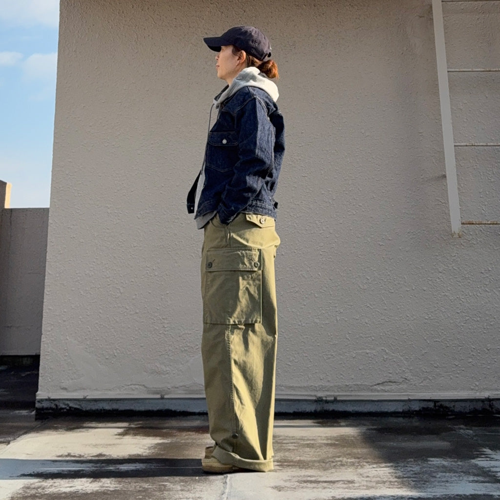 orSlow : WIDE FIT CARGO PANTS (ARMY GREEN)