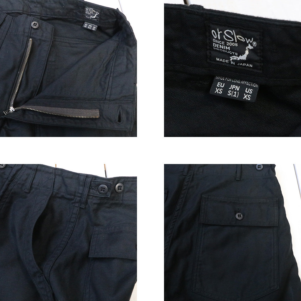 orSlow : SLIM FIT FATIGUE PANTS (BLACK) (01-5032-J61)