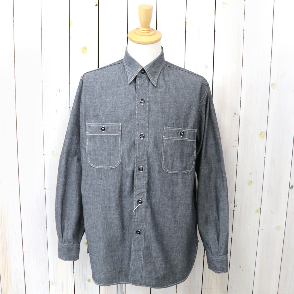orSlow : RELAX FIT BLACK CHAMBRAY WORK SHIRT (BLACK) (01-8270-61)