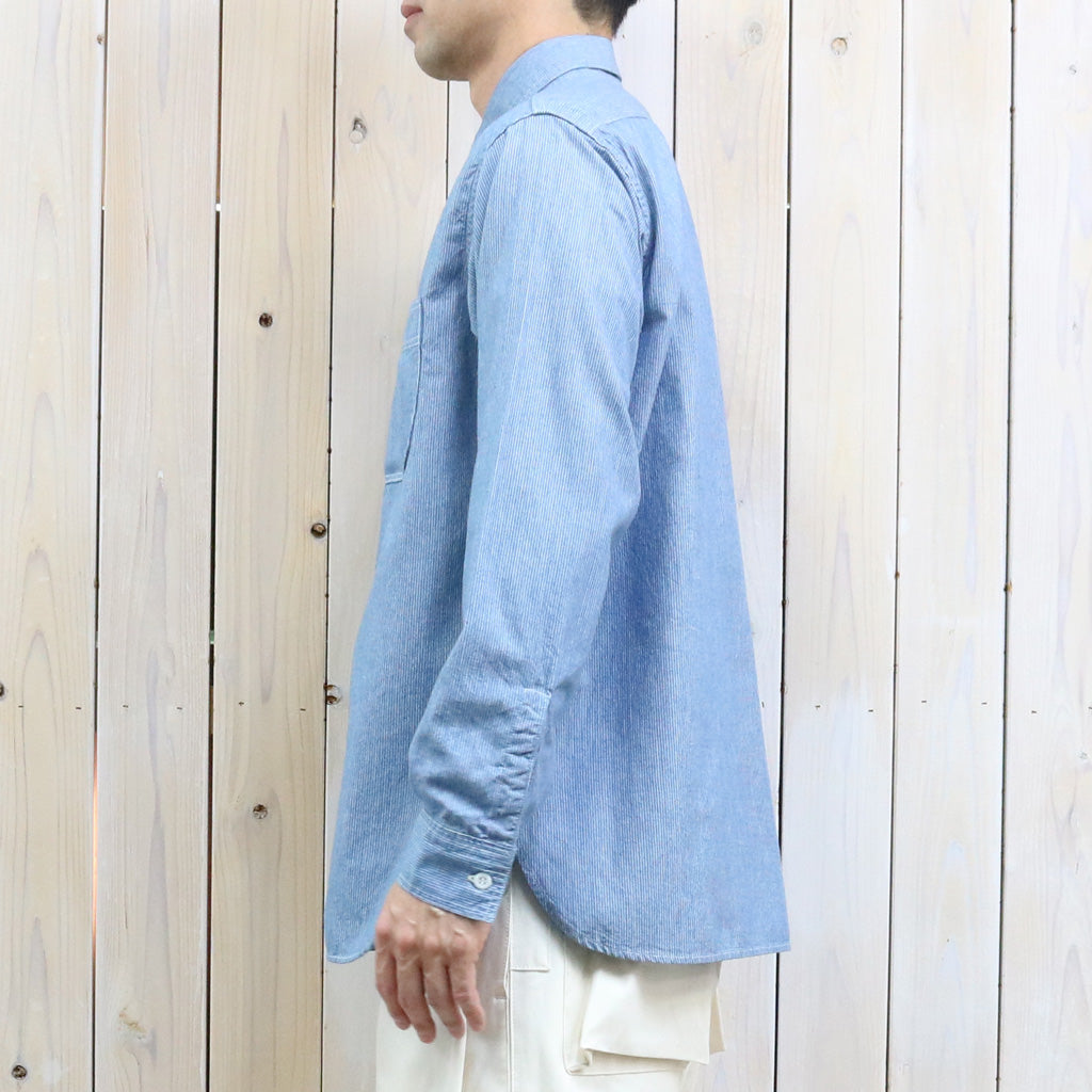 orSlow : RELAX FIT STRIPE CHAMBRAY WORK SHIRT (HICKORY) (01-8270-181)