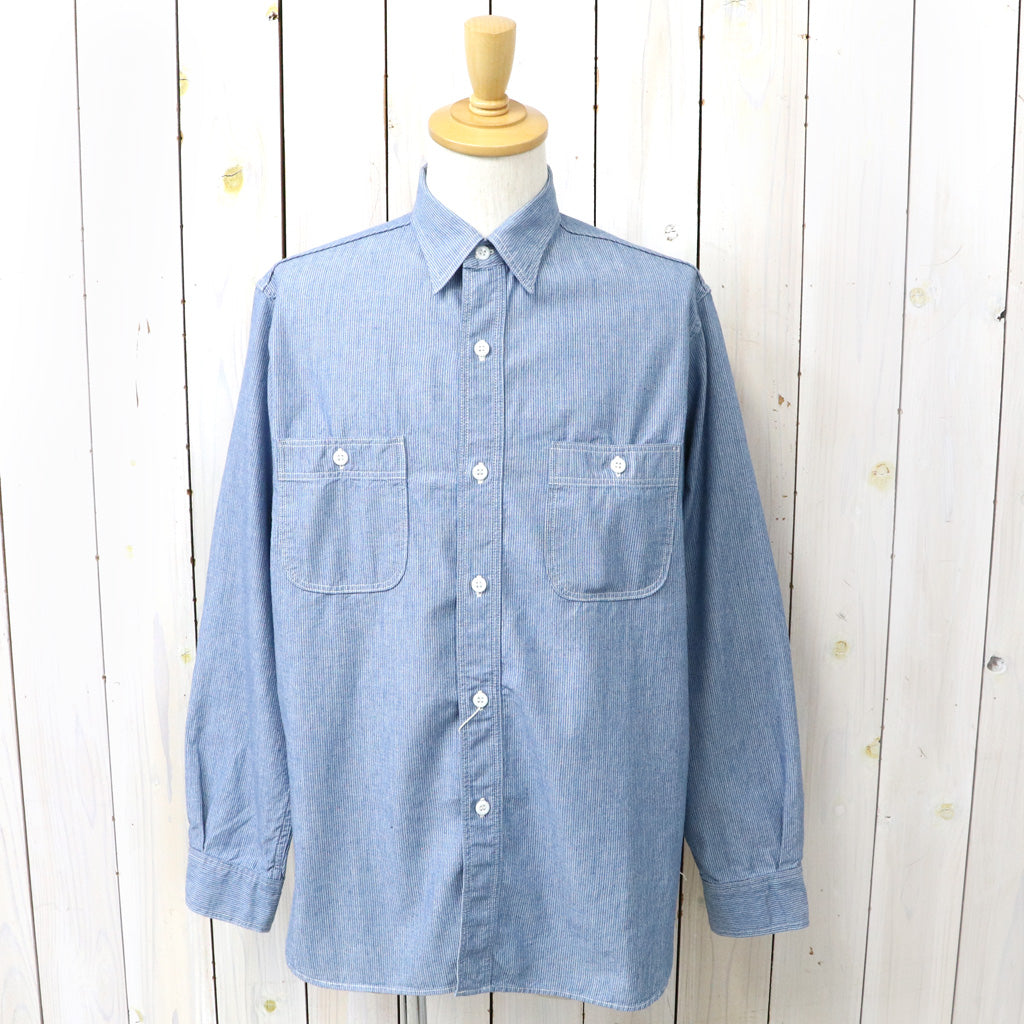 orSlow : RELAX FIT STRIPE CHAMBRAY WORK SHIRT (HICKORY) (01-8270-181)