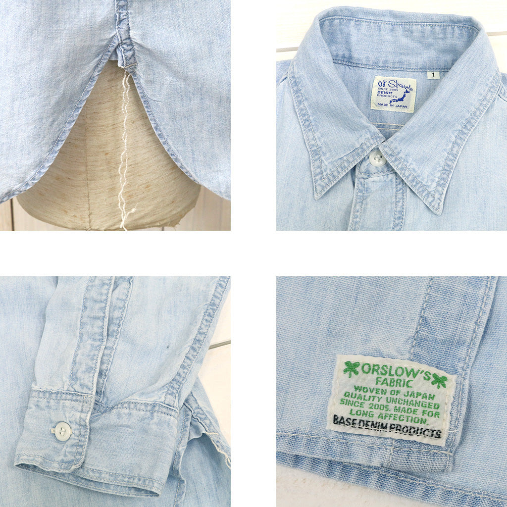 orSlow : RELAX FIT CHAMBRAY WORK SHIRT (CHAMBRAY BLEACHED) (01-8270-99)