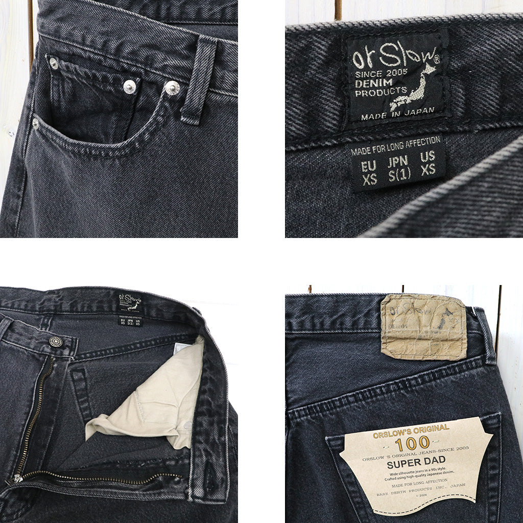 orSlow : SUPER DAD'S DENIM PANTS (BLACK DENIM STONE) (01-1100W-D61S)