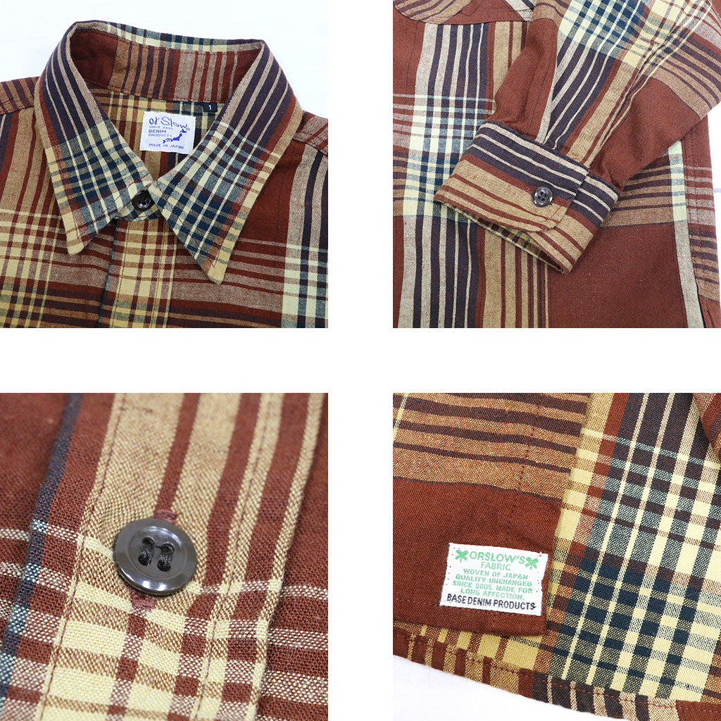 orSlow : ORIGINAL CHECK WORK SHIRT WITH FLAP POCKET (01-8064-C53)