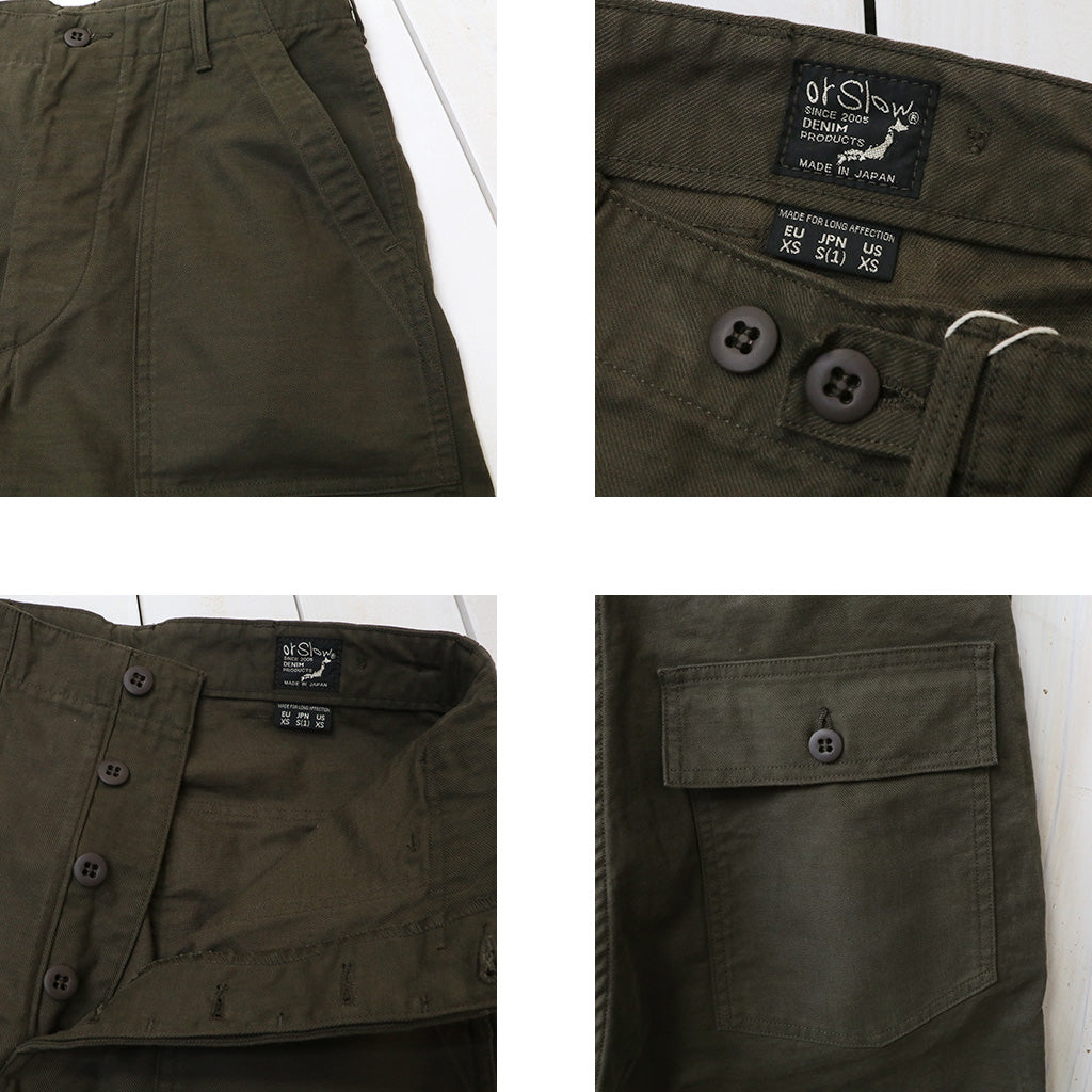 orSlow : BRUSHED SERGE FATIGUE PANTS (COFFEE BROWN) (01-5002-B52)