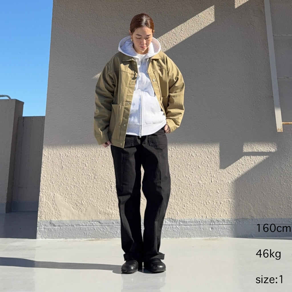 orSlow : HERRINGBONE VINTAGE FIT FATIGUE PANTS (BLACK) (03-V5002-61)
