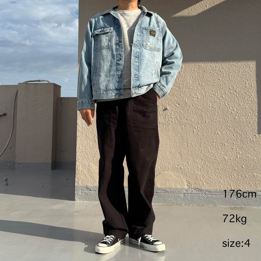 orSlow : HERRINGBONE VINTAGE FIT FATIGUE PANTS (BLACK) (03-V5002-61)
