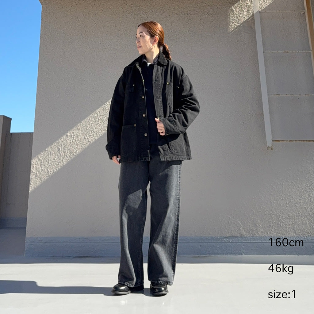 orSlow : RELAXED FIT OXFORD COVERALL (BLACK) (01-6034-61S)