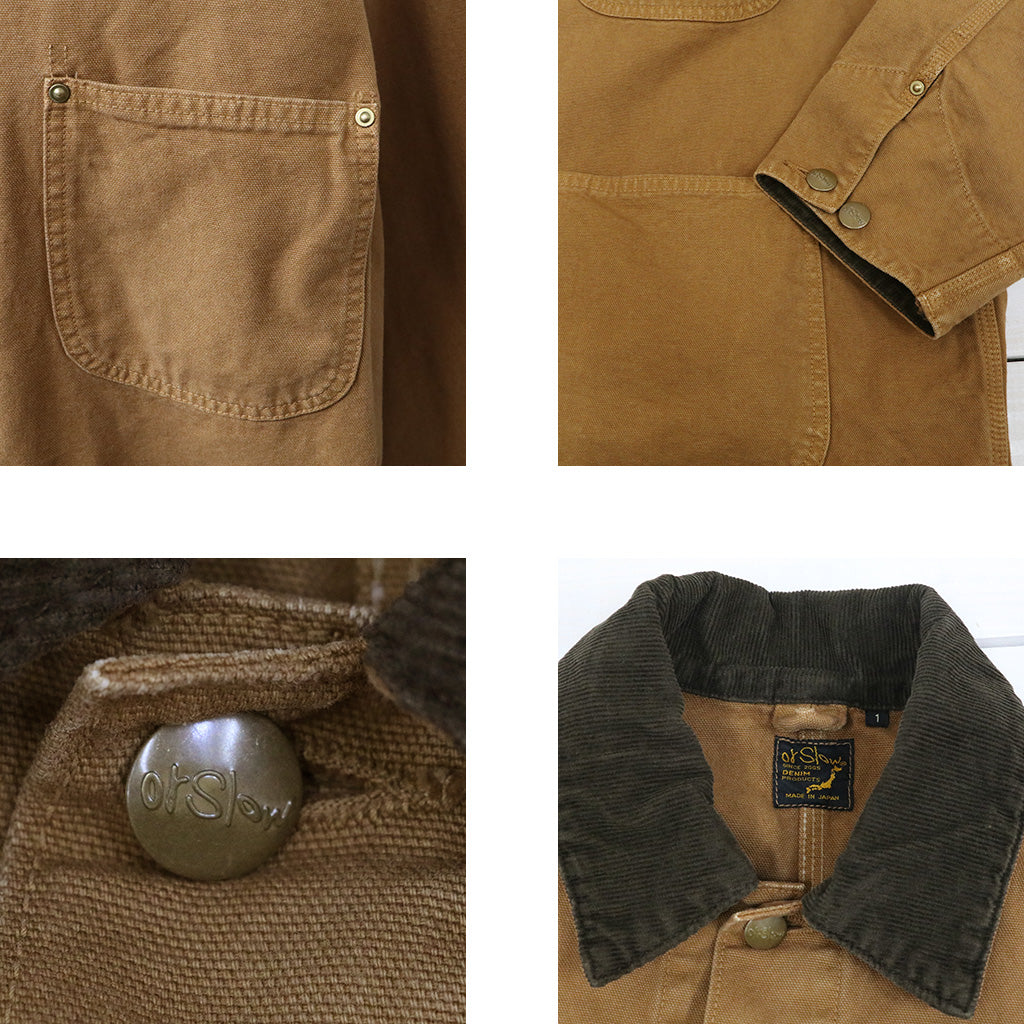orSlow : RELAXED FIT OXFORD COVERALL (BROWN) (01-6034-53S)