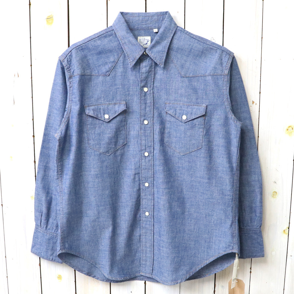 orSlow : RELAXED CHAMBRAY WESTERN SHIRT-BLUE (01-8224-84)