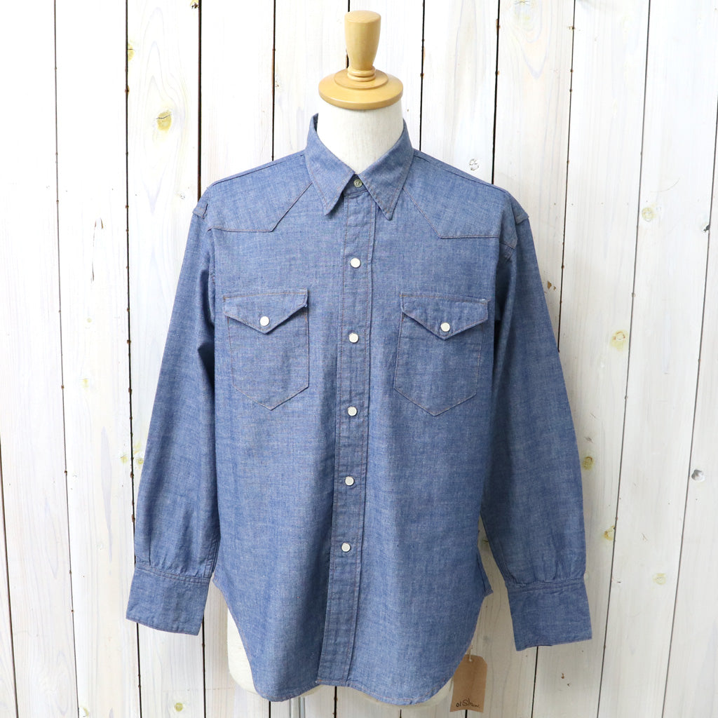 orSlow : RELAXED CHAMBRAY WESTERN SHIRT-BLUE (01-8224-84)