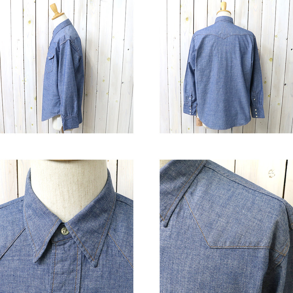 orSlow : RELAXED CHAMBRAY WESTERN SHIRT-BLUE (01-8224-84)
