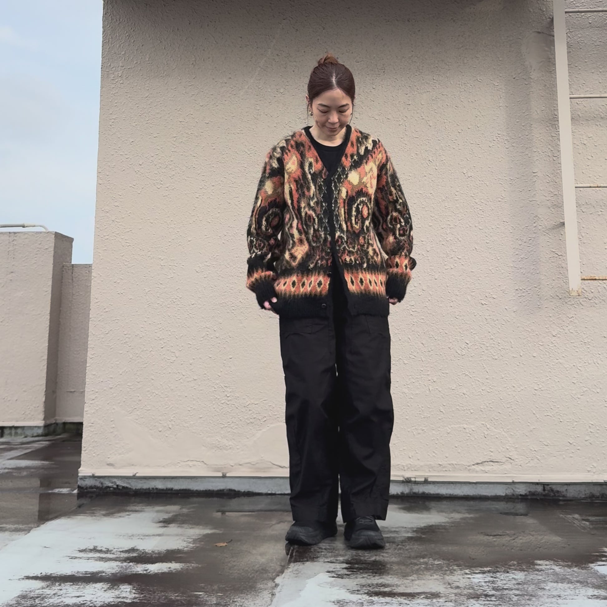 Needles (ニードルズ) : Mohair Cardigan-Paisley (Black