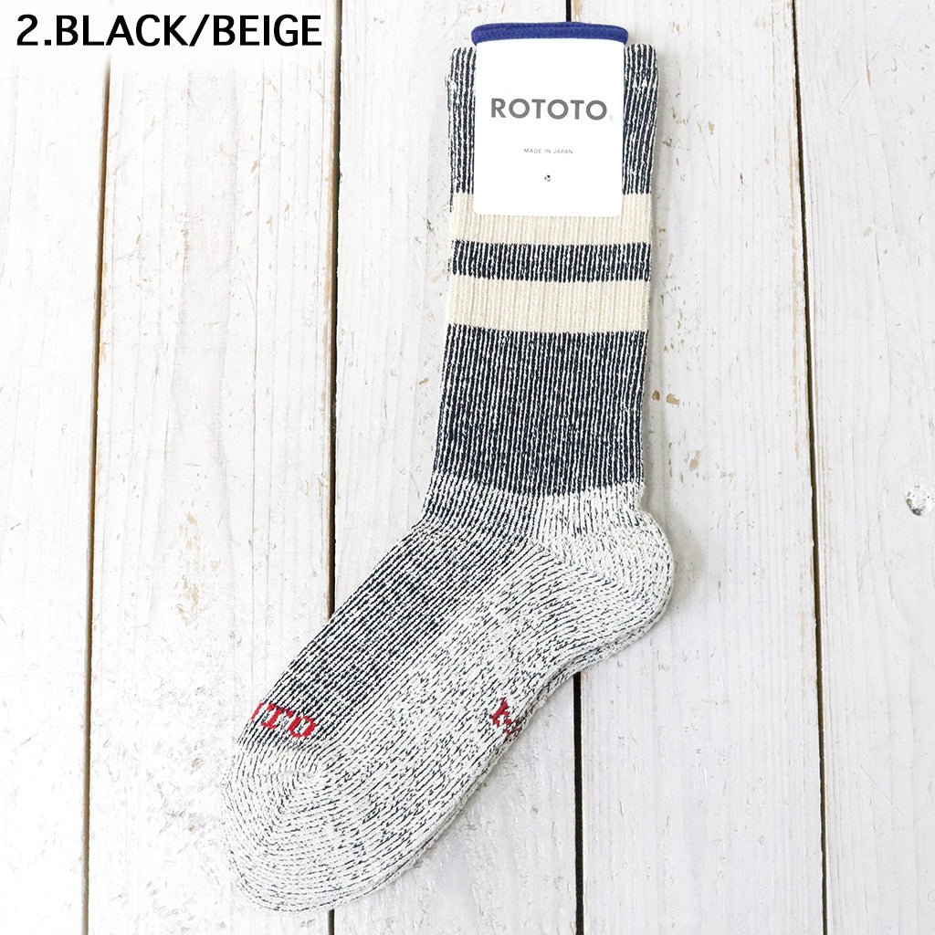 ROTOTO : PILE STRIPE MARL SOCKS