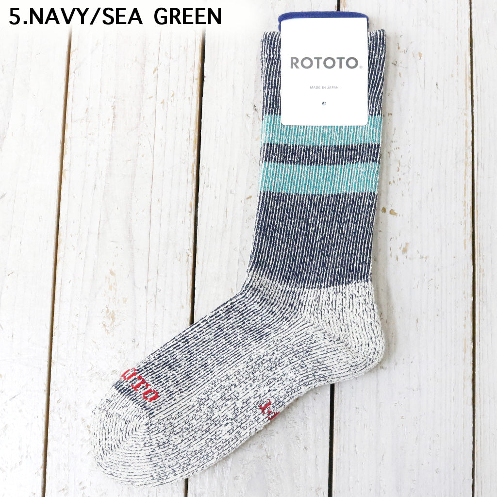 ROTOTO : PILE STRIPE MARL SOCKS
