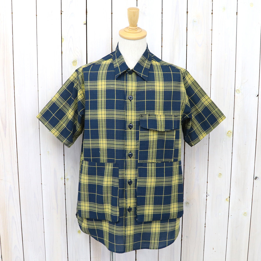 SASSAFRAS『DIGS CREW HALF 1/2(DOBBY TARTAN CHECK)』(NAVY)