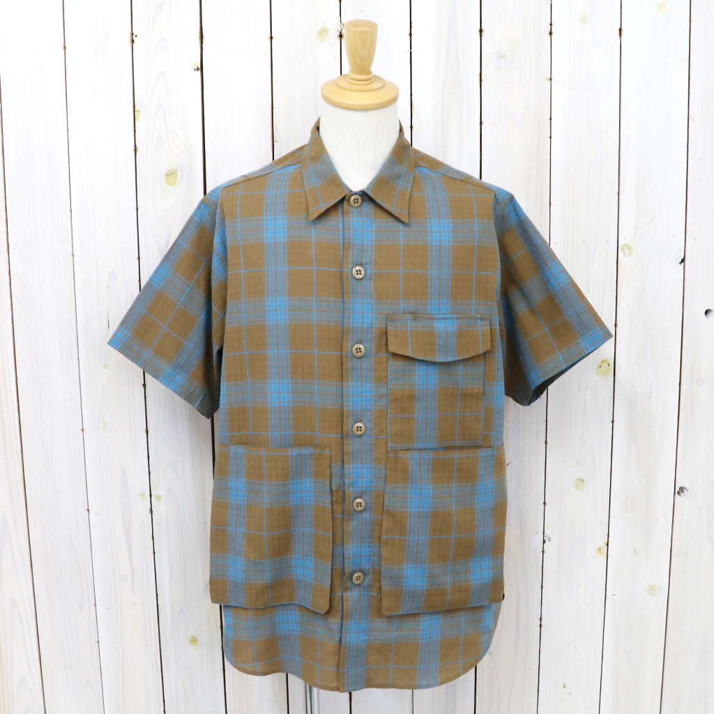 SASSAFRAS『DIGS CREW HALF 1/2(DOBBY TARTAN CHECK)』(BROWN)